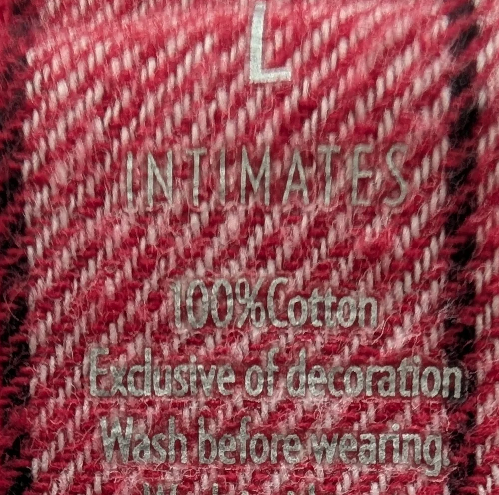 Croft & Barrow cotton flannel red & white checked traditional nightgown. Large.